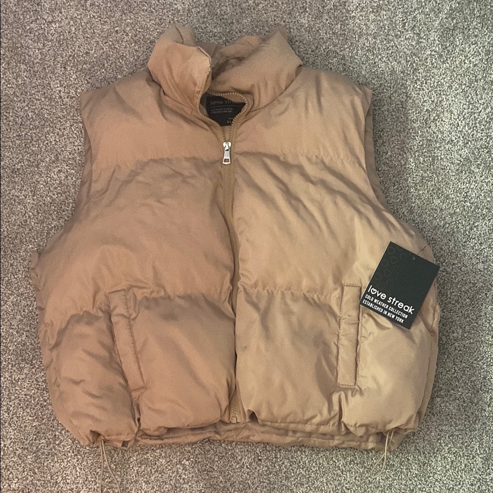 Tan Puffer Vest